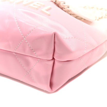 Chanel Patent Gradient Calfskin Quilted Mini Chanel 22 White Light Pink 10 of 11