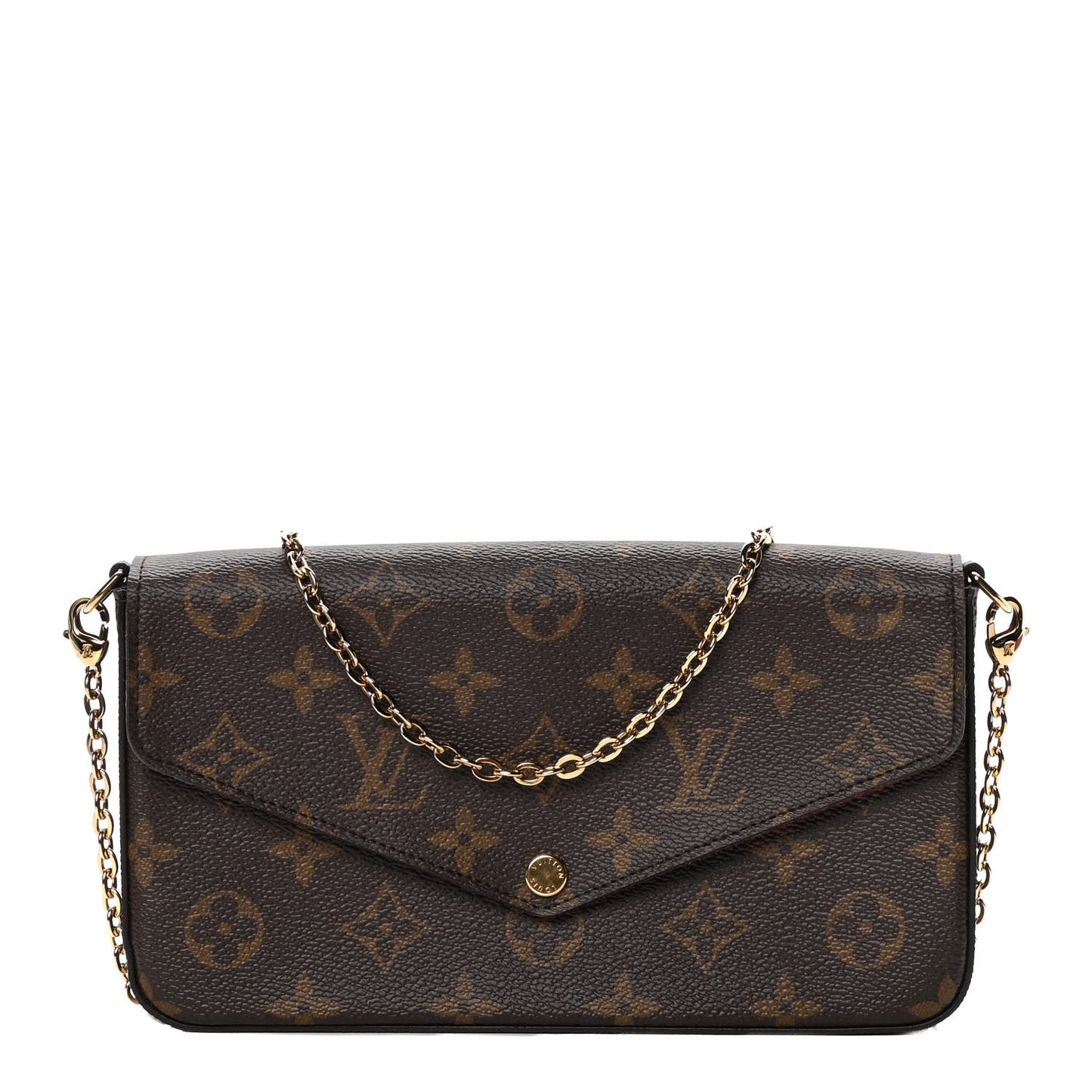Monogram Pochette Felicie Chain Wallet Fuchsia