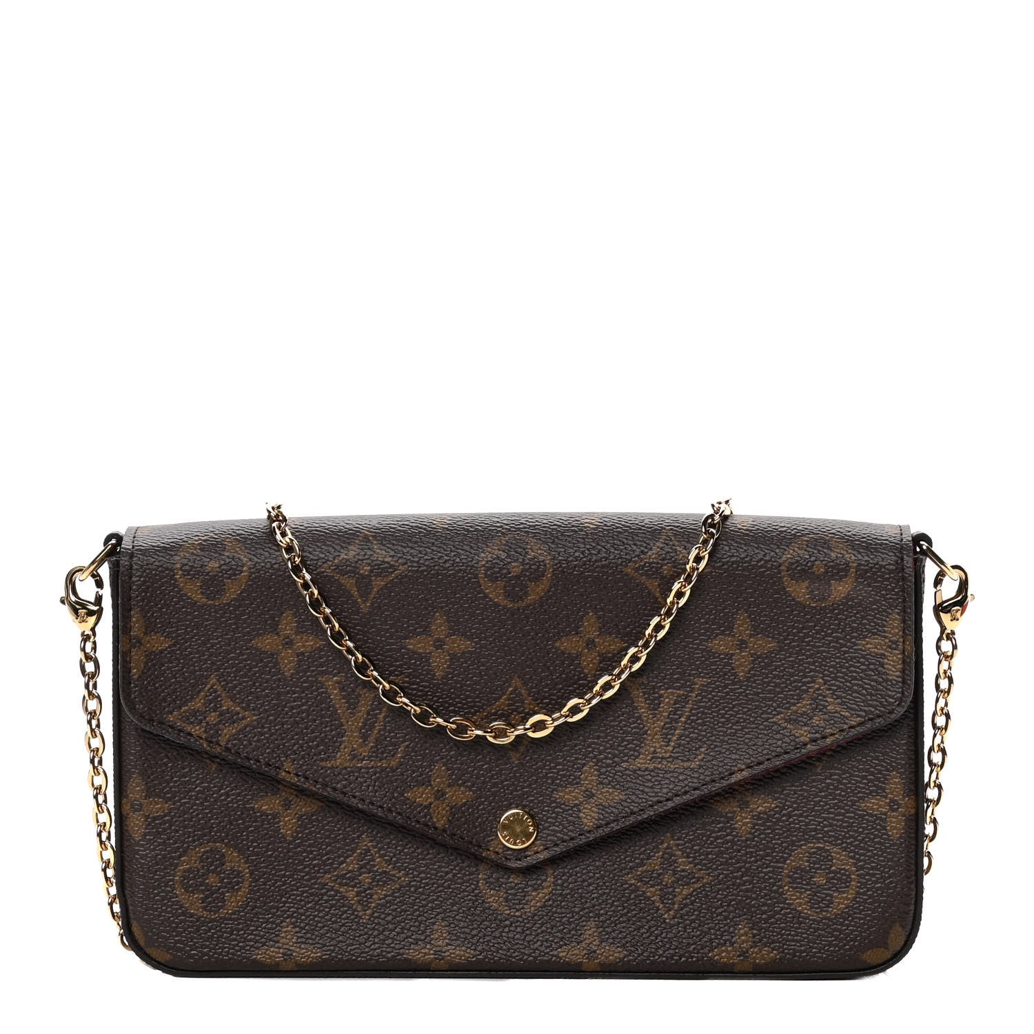 Louis Vuitton Monogram Pochette Felicie Chain Wallet Fuchsia 1 of 11