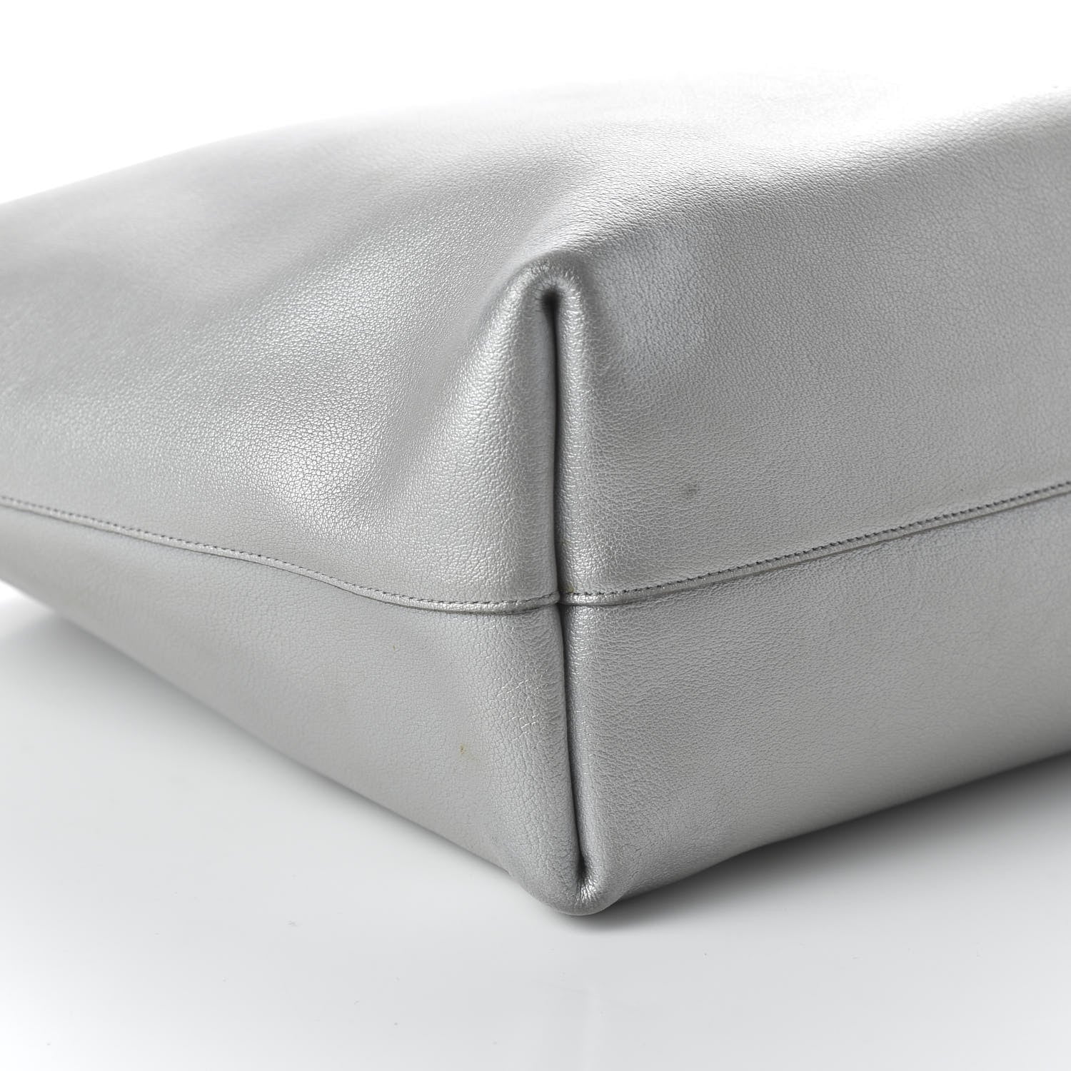 Saint Laurent Metallic Calfskin Large Shopping Tote Silver 6 of 11
