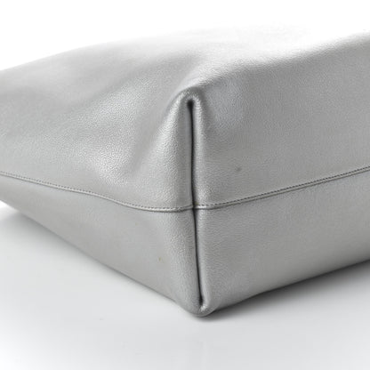 Saint Laurent Metallic Calfskin Large Shopping Tote Silver 6 of 11