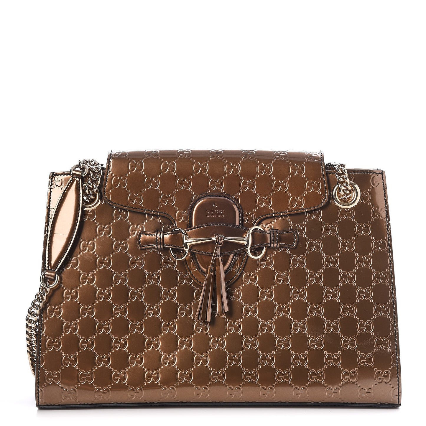 Shine Guccissima Large Emily Chain Shoulder Bag Acero