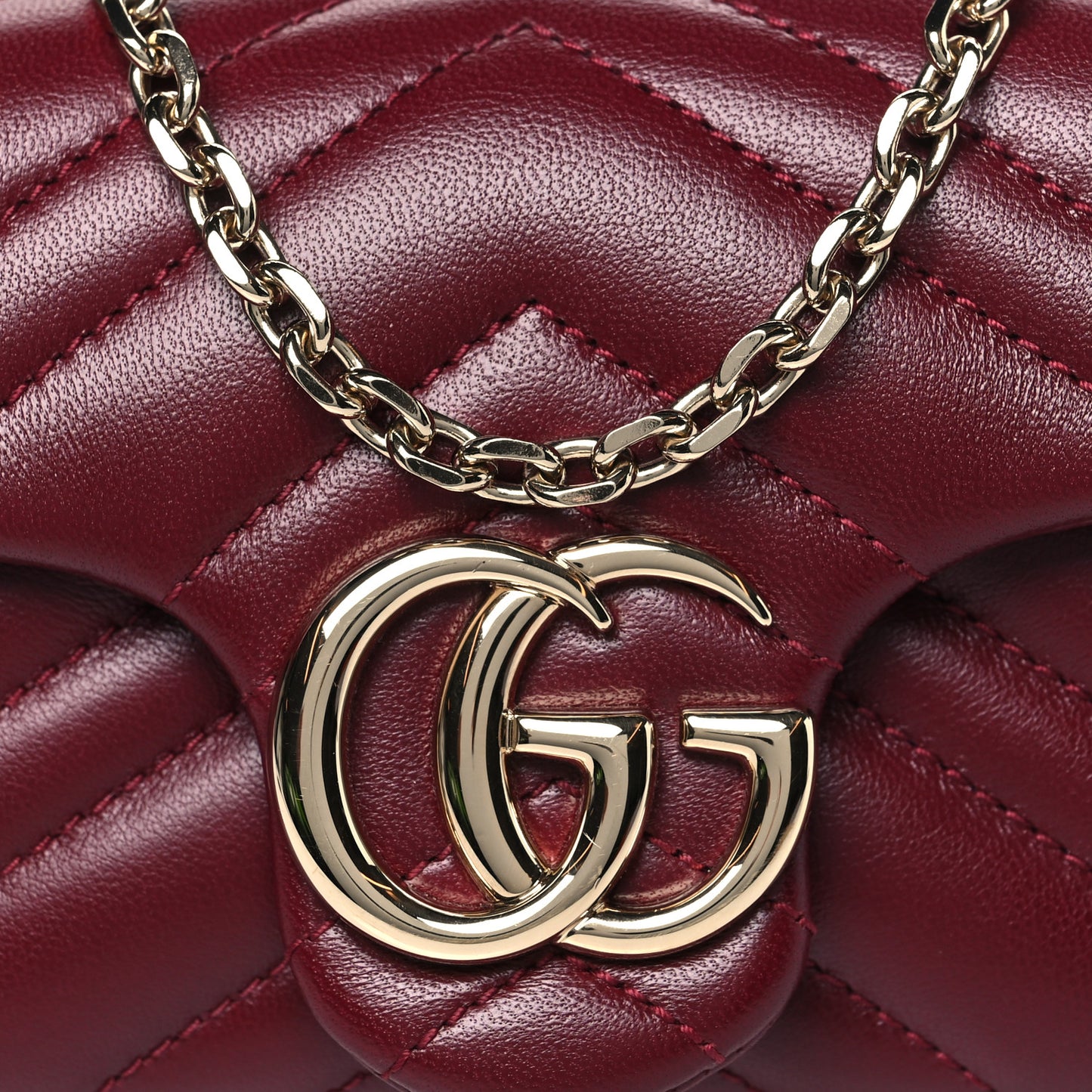 Lambskin Matelasse Mini GG Marmont Shoulder Bag Rosso Ancora