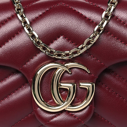Gucci Lambskin Matelasse Mini GG Marmont Shoulder Bag Rosso Ancora 8 of 10