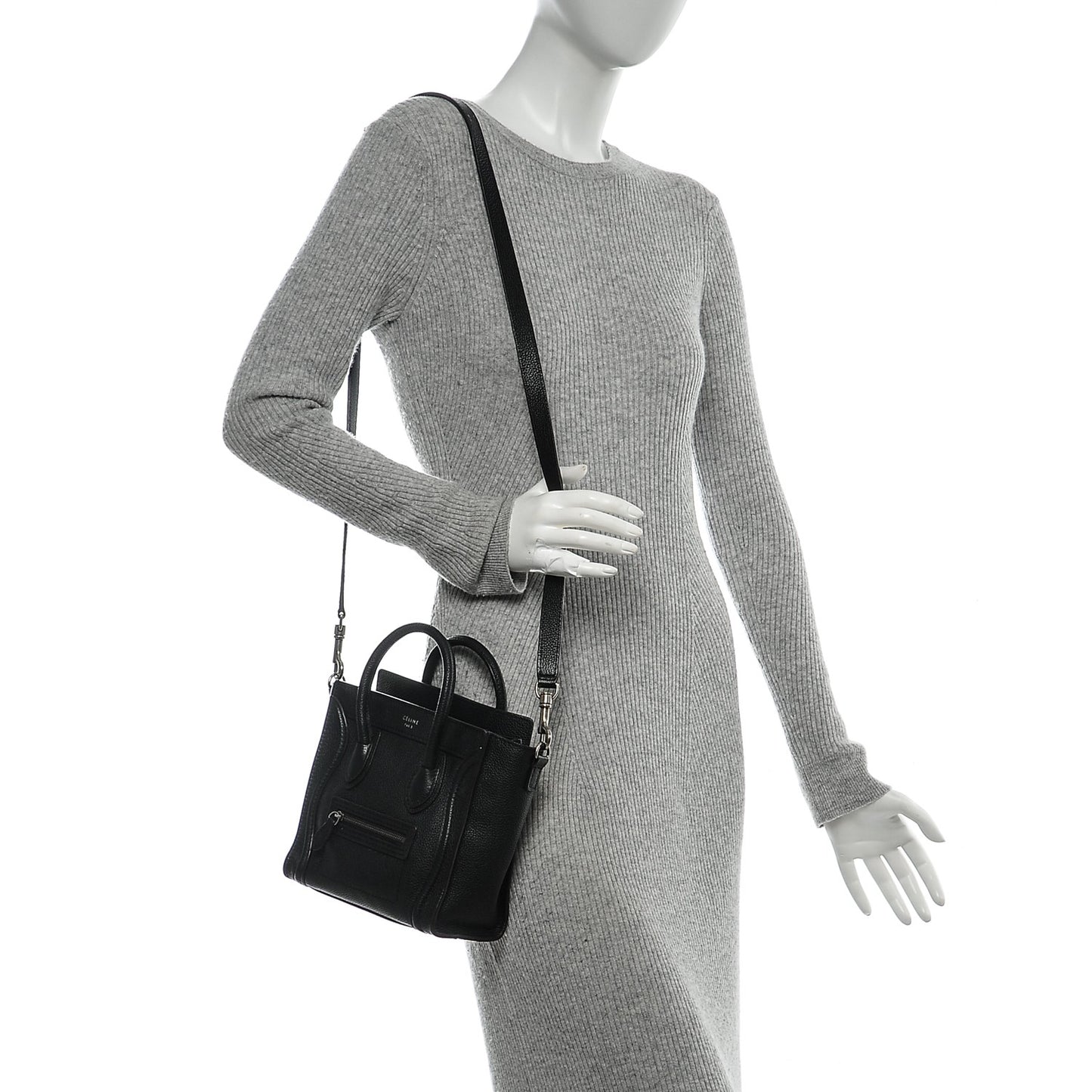 Drummed Calfskin Nano Luggage Black