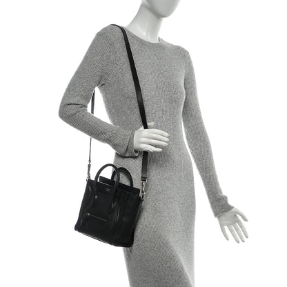 Celine Drummed Calfskin Nano Luggage Black 2 of 6