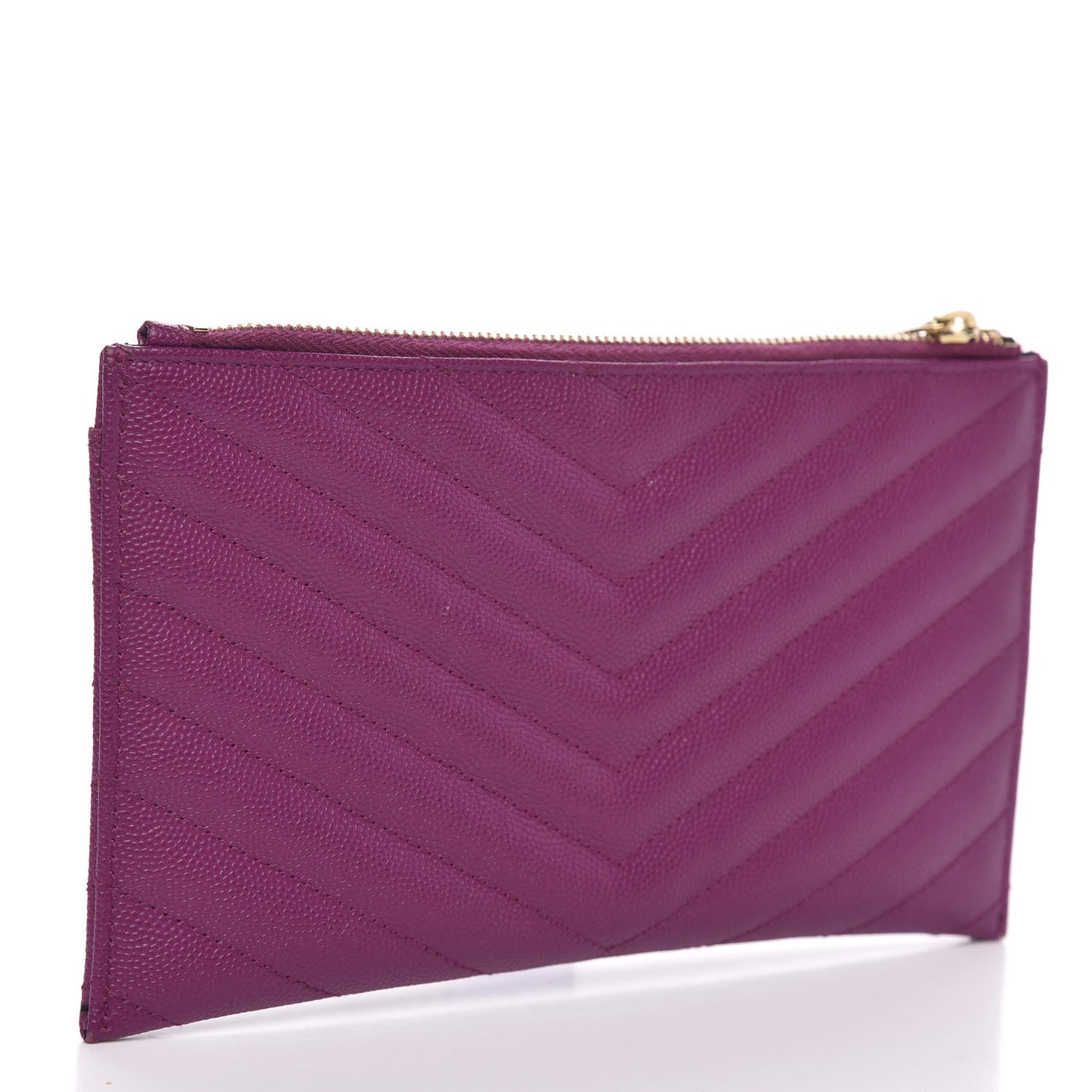 Grain De Poudre Chevron Monogram Bill Pouch Dark Grape