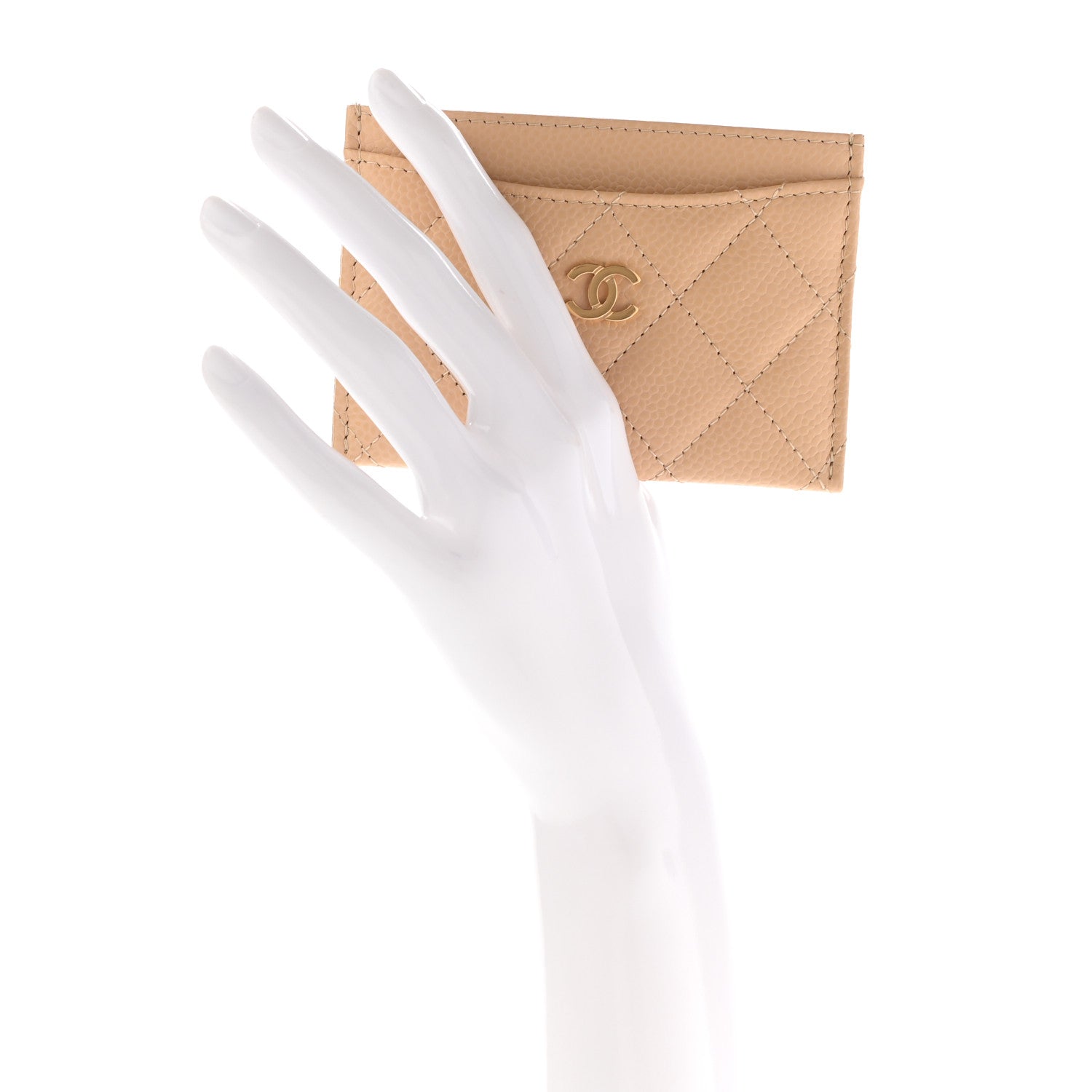 Chanel Caviar Quilted Card Holder Beige 2 of 8
