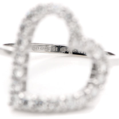 Gucci 18K White Gold Diamond Heart Ring 50 5.5 6 of 7