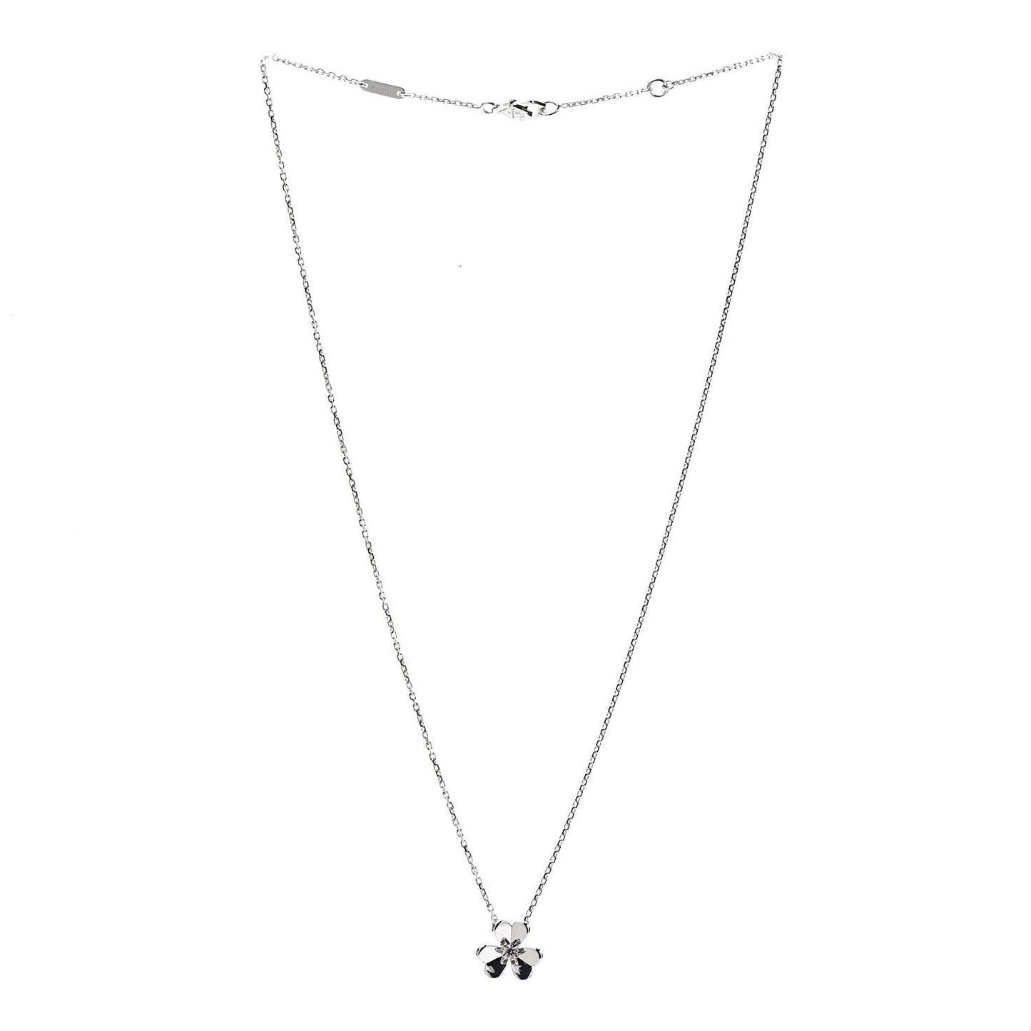 18K White Gold Diamond Mini Frivole Pendant Necklace