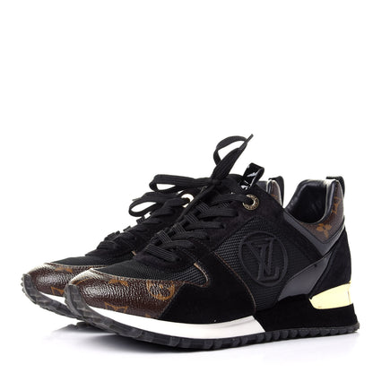 Louis Vuitton Suede Monogram Run Away Sneakers 37 Black 3 of 10