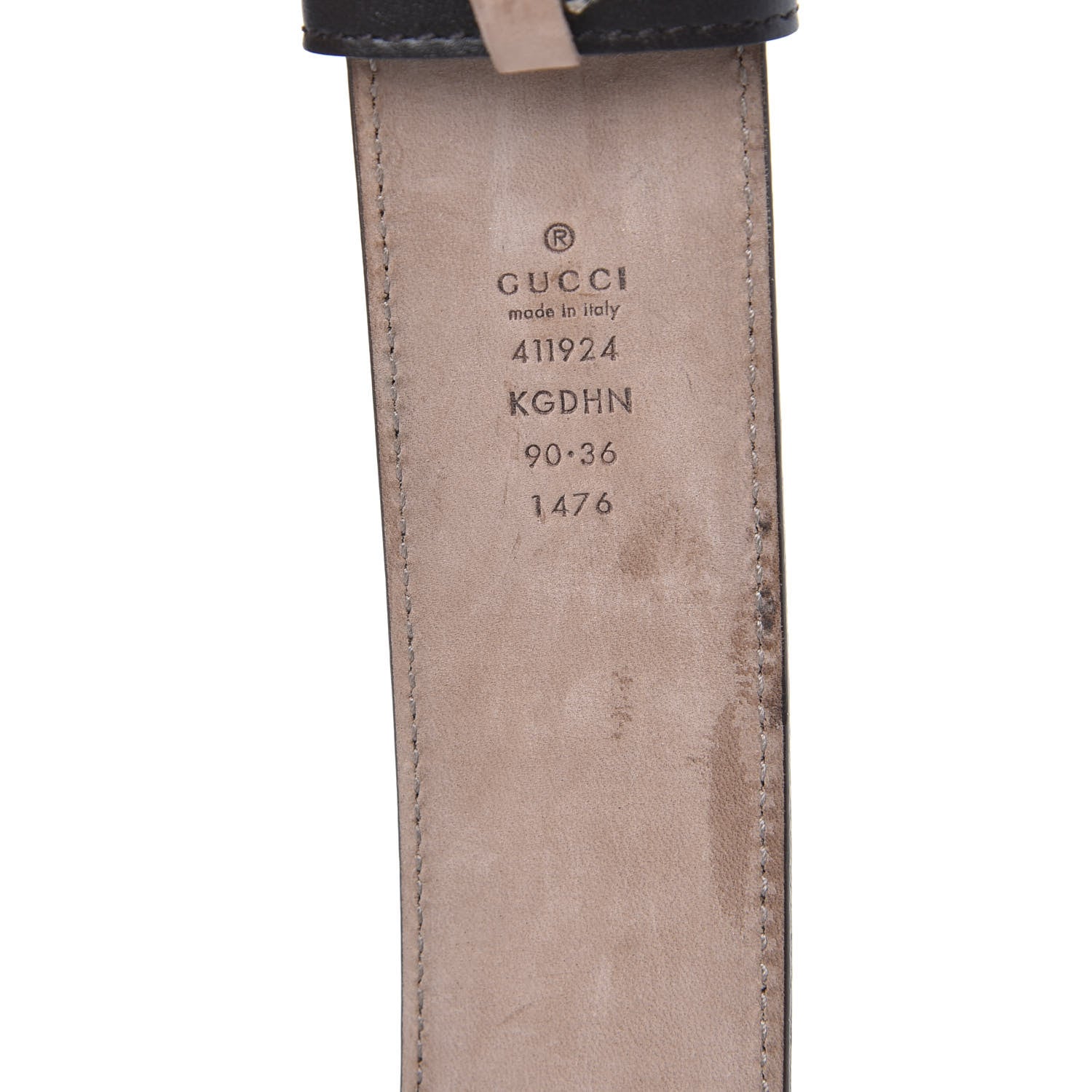 Gucci GG Supreme Monogram Selleria Calfskin Interlocking G 40mm Belt 90 36 Beige Ebony Cocoa 5 of 5