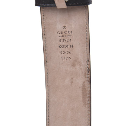 Gucci GG Supreme Monogram Selleria Calfskin Interlocking G 40mm Belt 90 36 Beige Ebony Cocoa 5 of 5