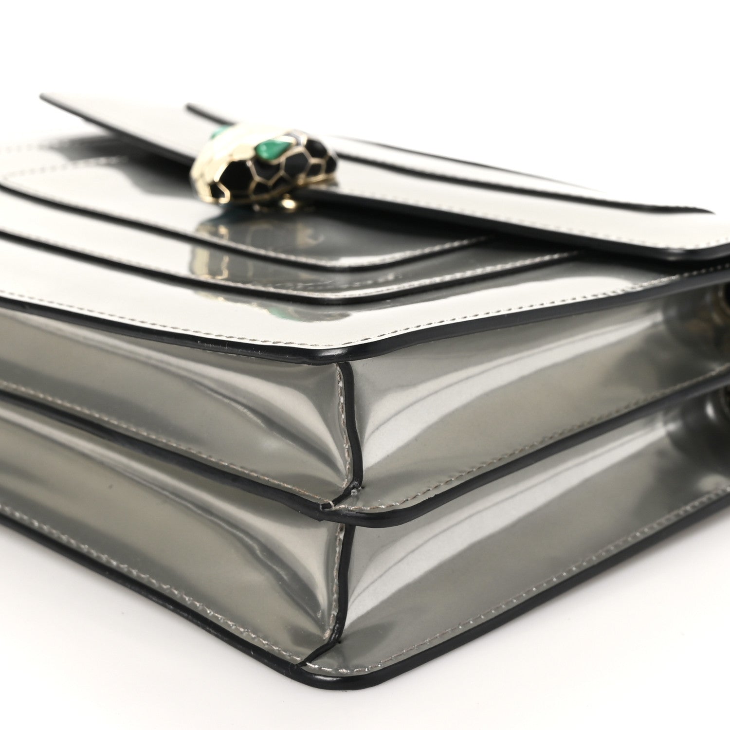 Bulgari Metallic Calfskin Serpenti Forever Shoulder Bag Silver 11 of 12