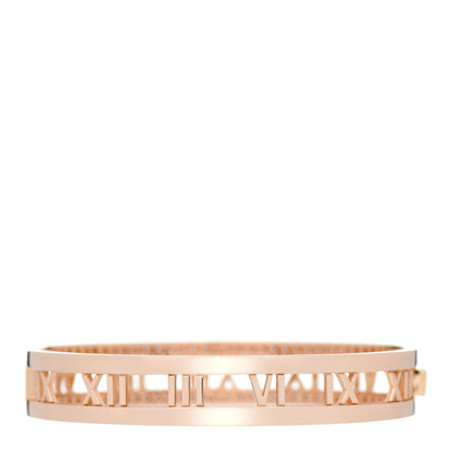 Tiffany 18K Rose Gold Diamond Atlas Open Hinged Bangle Bracelet 2 of 4
