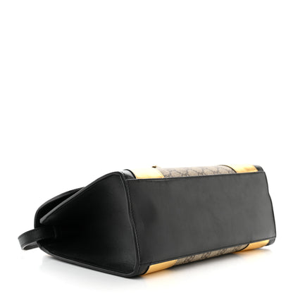 Gucci GG Supreme Monogram Small Osiride Top Handle Bag Black Gold 4 of 15