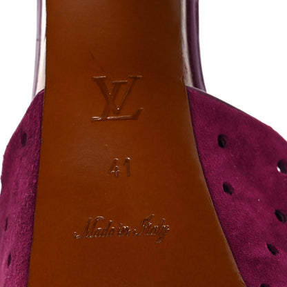 Louis Vuitton Suede Wooden Platform Sandals 41 7 of 9