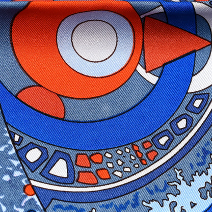 Hermes Silk L’Ivresse de L’Infini Scarf 90 Bleu Capucine 5 of 7