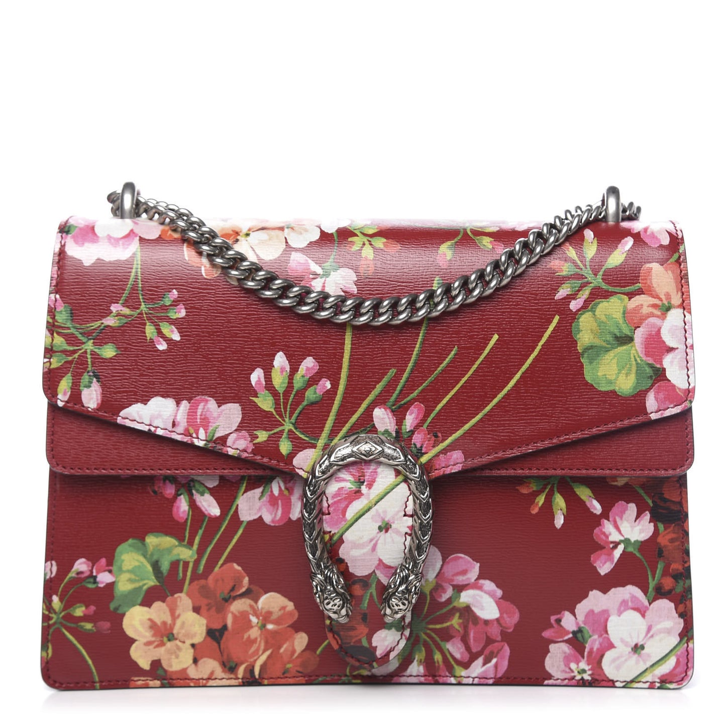 Calfskin Blooms Print Medium Dionysus Shoulder Bag Romantic Cherry Multicolor