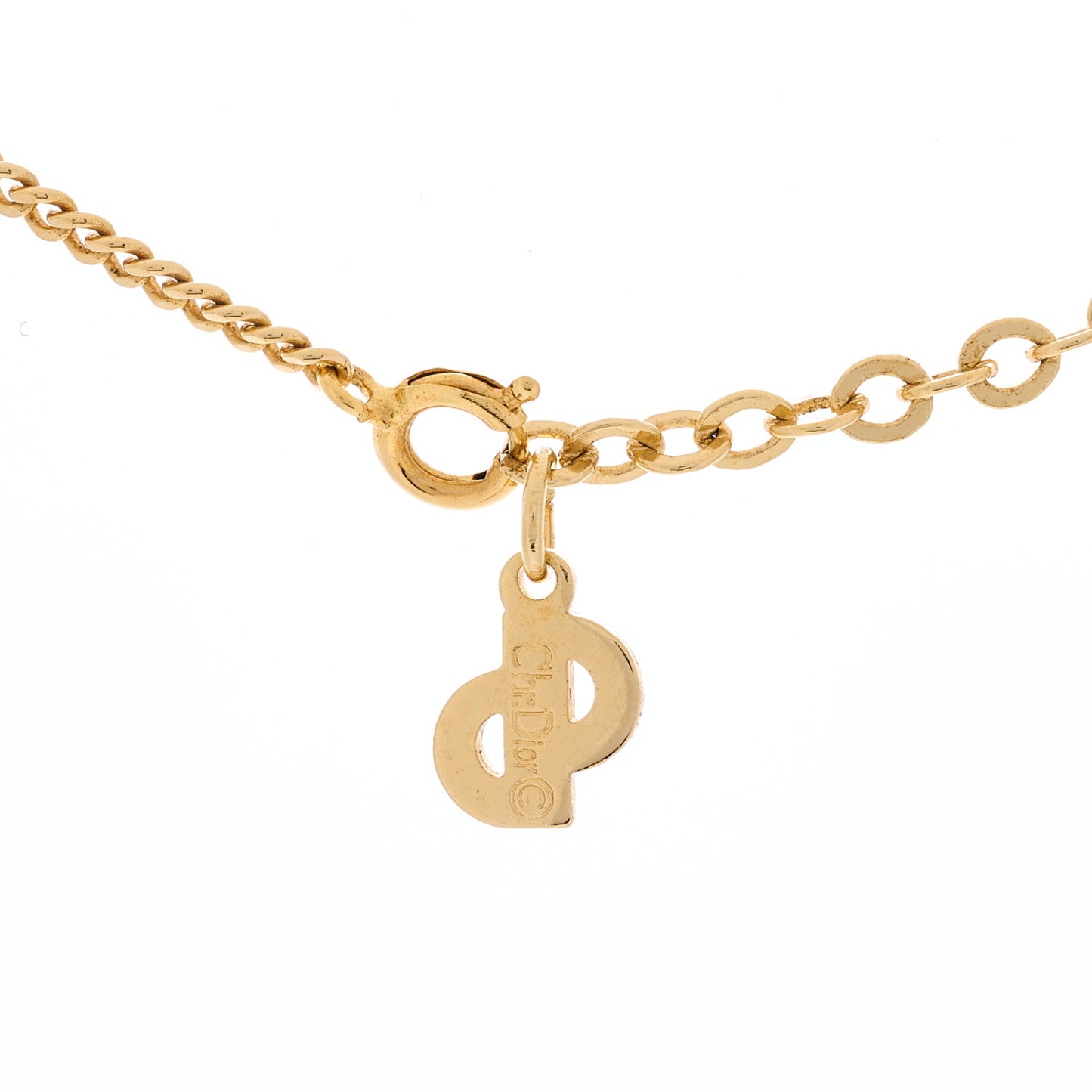 Metal CD Logo Necklace Gold