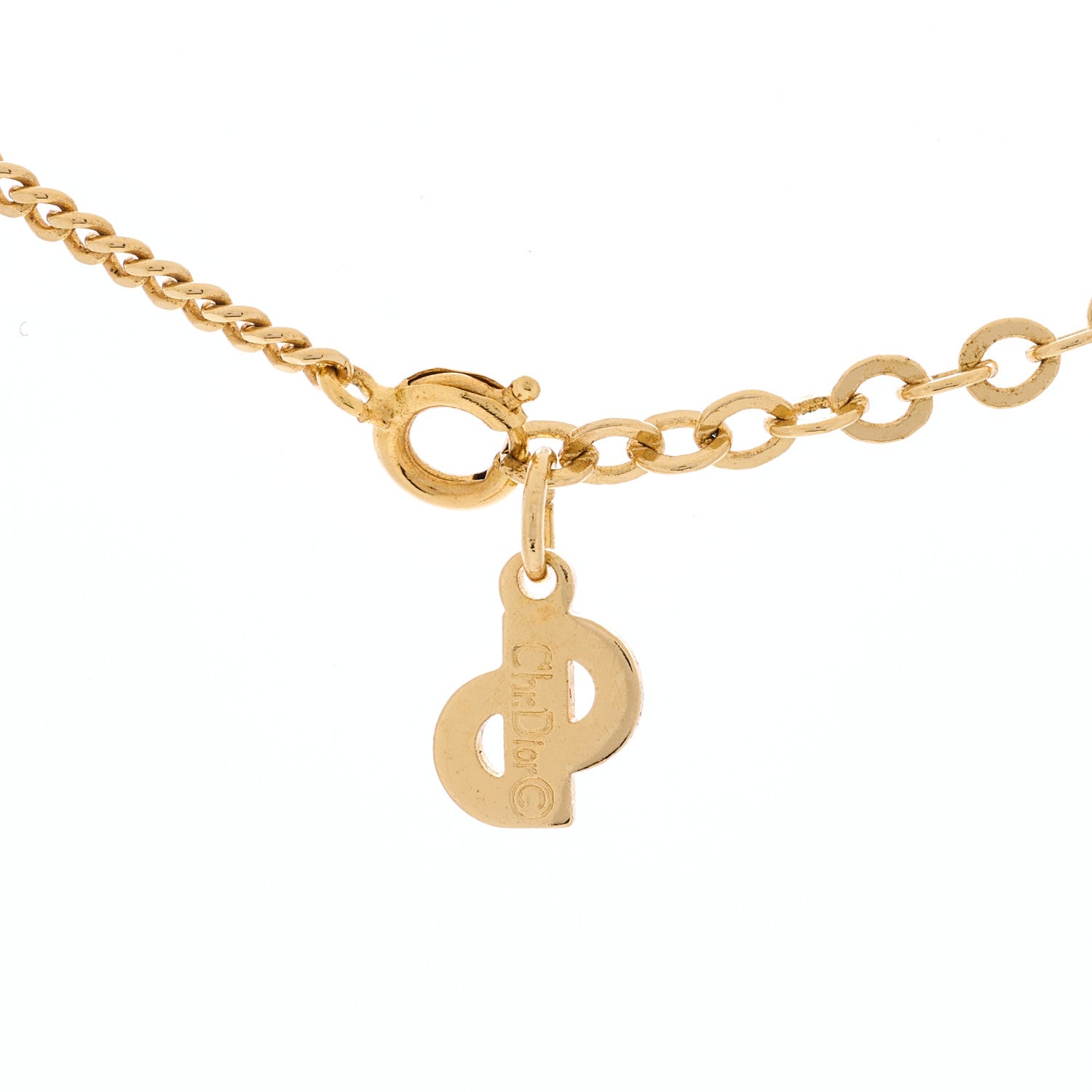 Christian Dior Metal CD Logo Necklace Gold 3 of 3