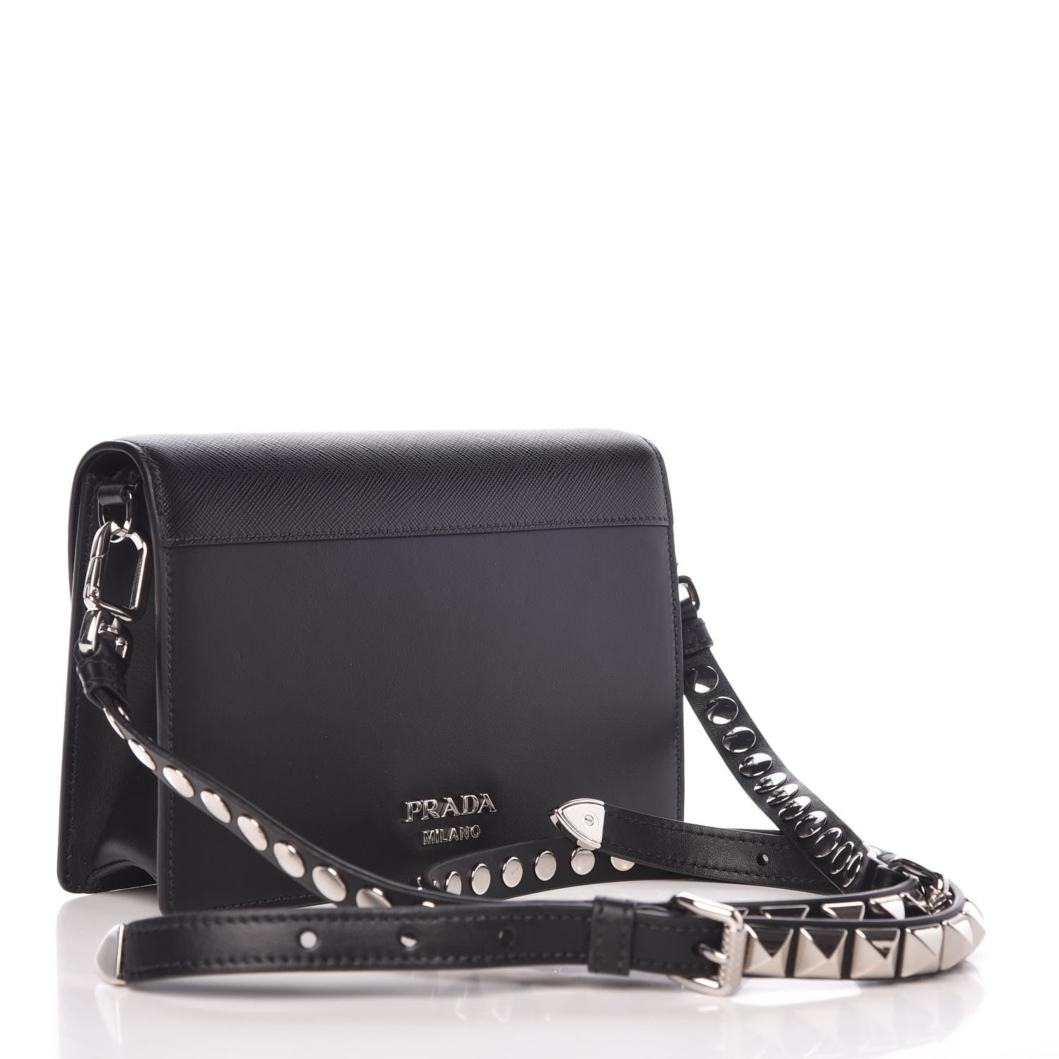 Prada City Calfskin Saffiano Racing Logo Elektra Shoulder Bag Fuxia Black 3 of 6