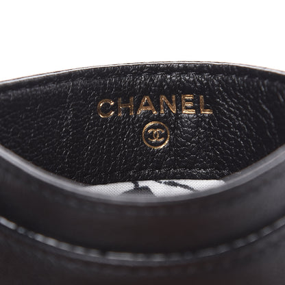 Chanel Calfskin Camellia Card Holder Black 7 of 9