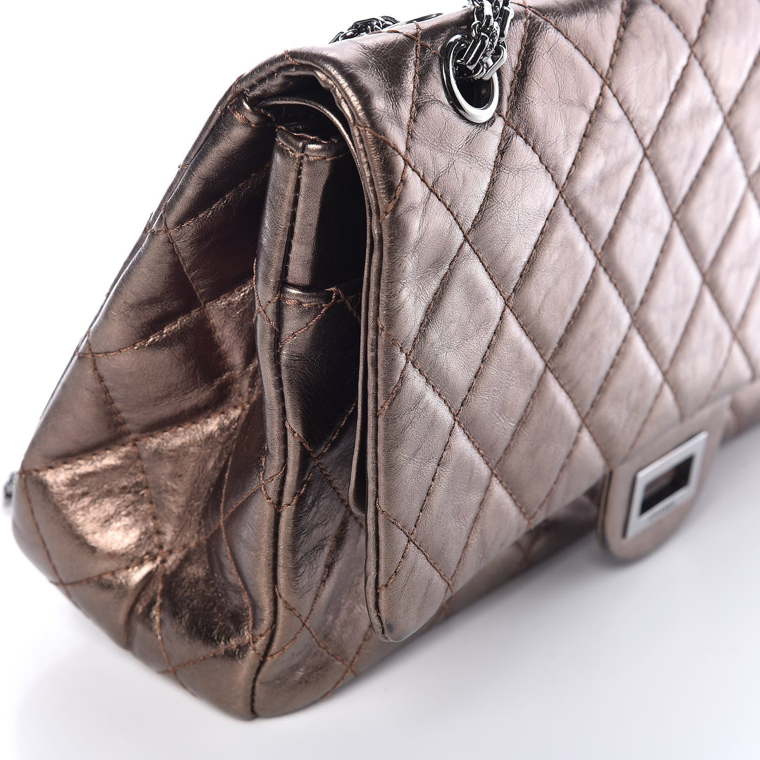 Chanel Metallic Aged Calfskin Quilted 2.55 Reissue 227 Flap Bronze 8 of 23