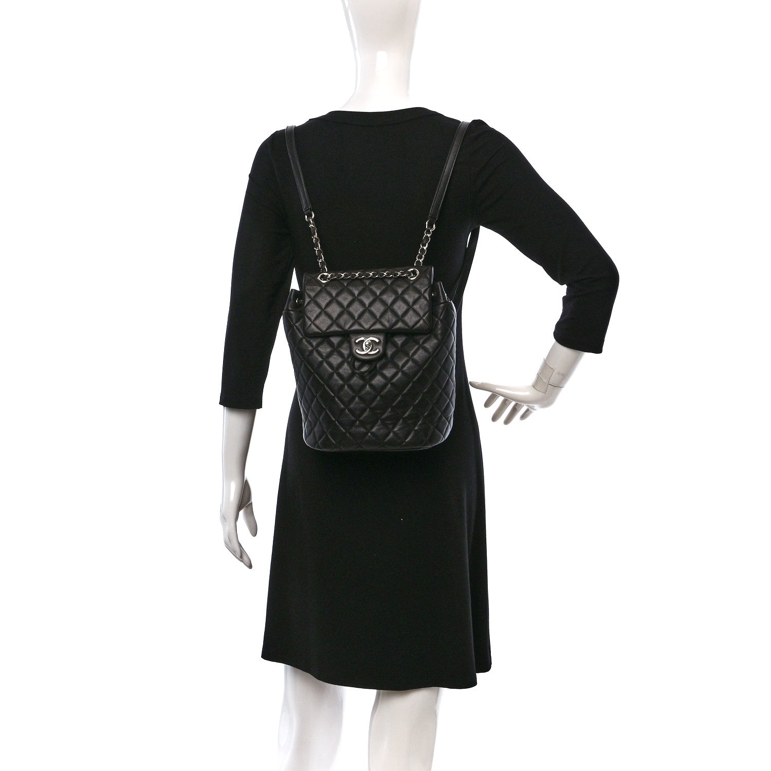 Chanel Calfskin Quilted Small Urban Spirit Backpack Black 2 of 9