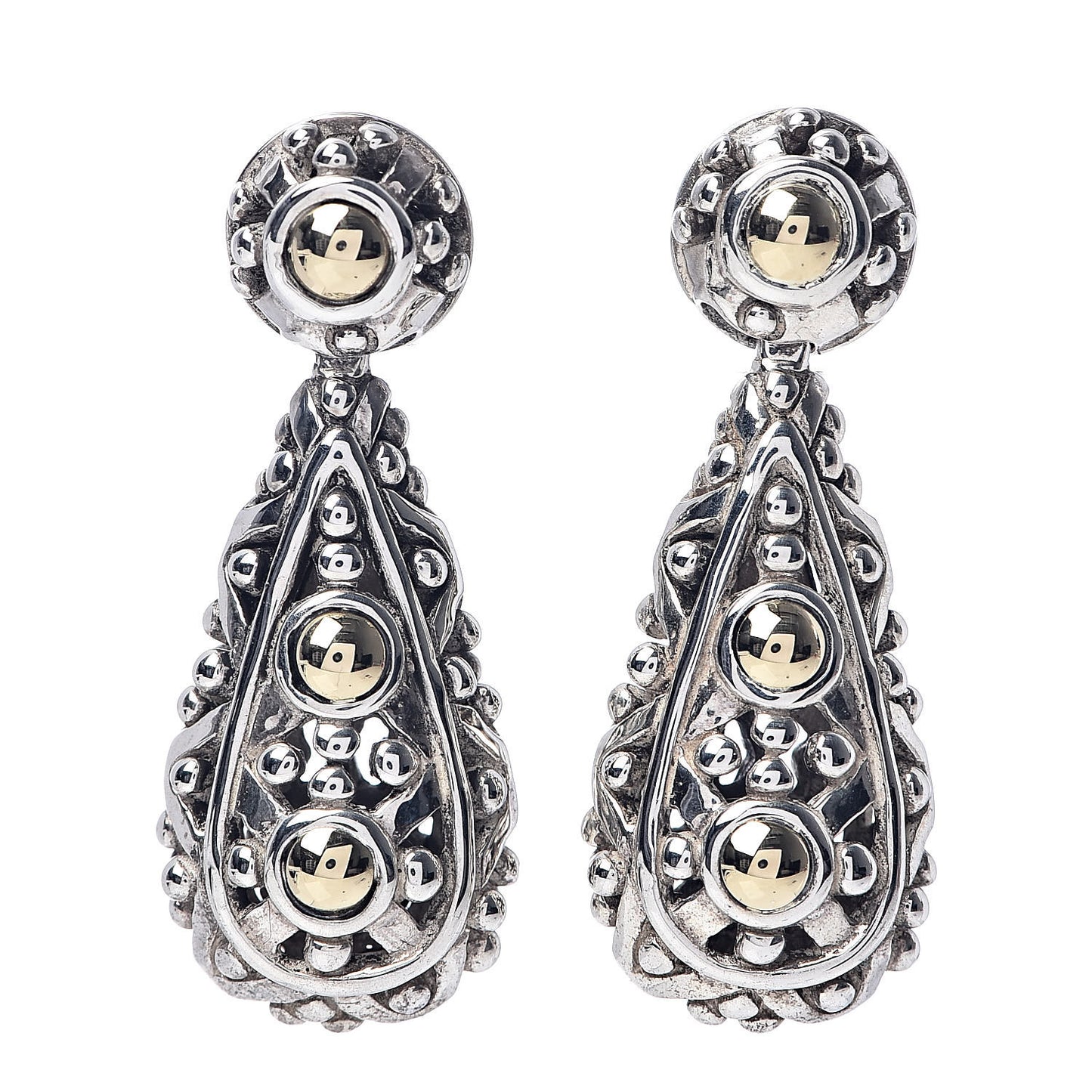 Sterling Silver 18K Yellow Gold Jaisalmer Drop Earrings