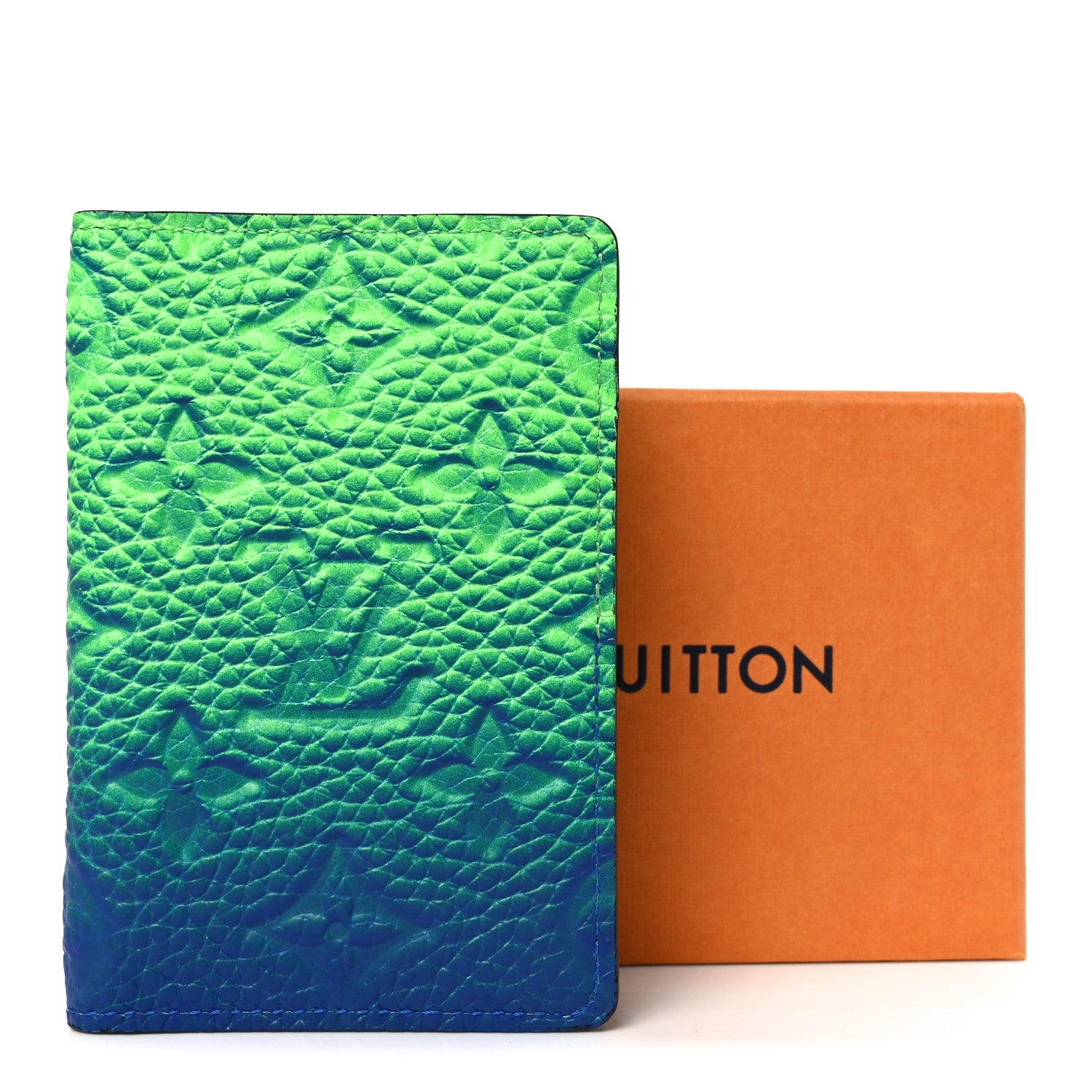 Louis Vuitton Taurillon Illusion Pocket Organizer Bleu Vert 7 of 7