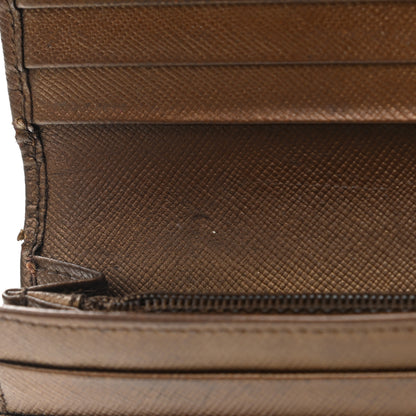 Prada Metallic Saffiano Continental Flap Wallet Bronze 13 of 15