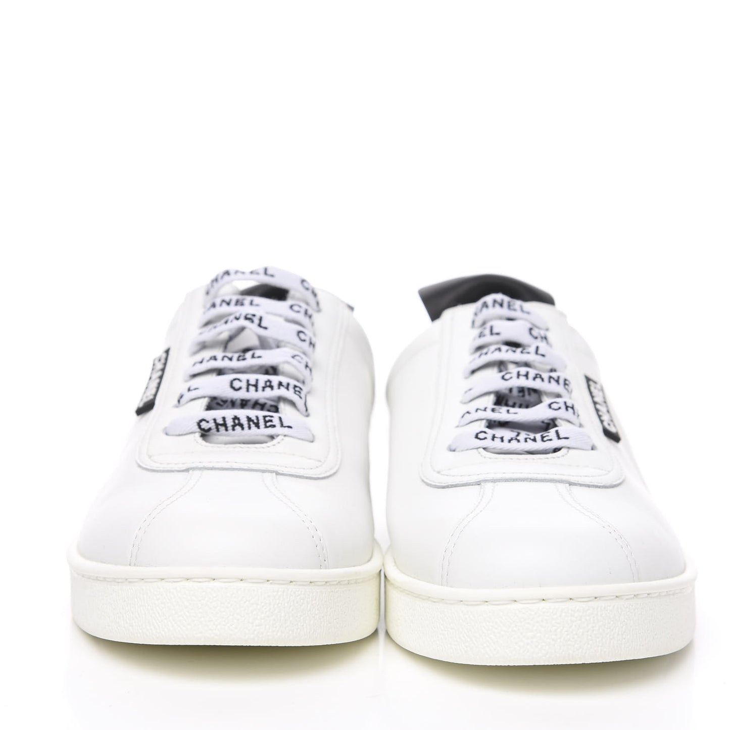 Calfskin CC Womens Sneakers 38.5 White