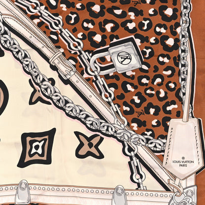 Louis Vuitton Silk Monogram Wild at Heart Square Scarf Creme 2 of 3
