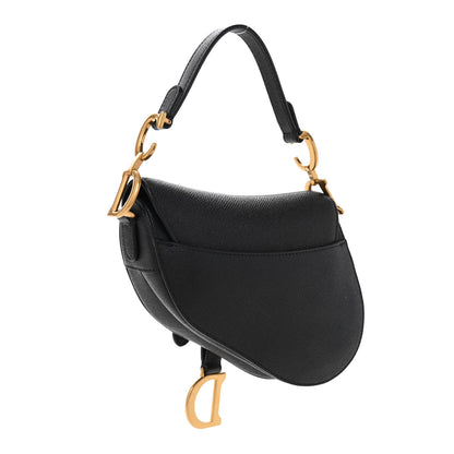 Christian Dior Grained Calfskin Mini Saddle Bag Black 3 of 8