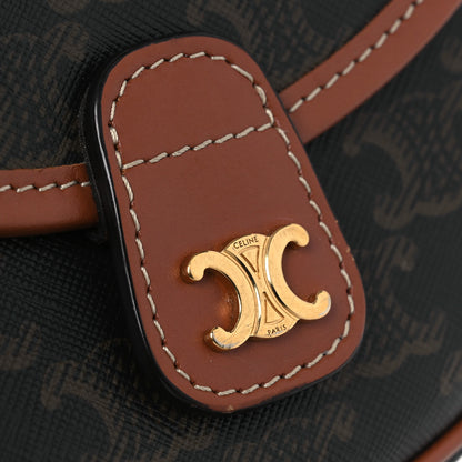 Celine Canvas Calfskin Triomphe Mini Besace Tan 11 of 12