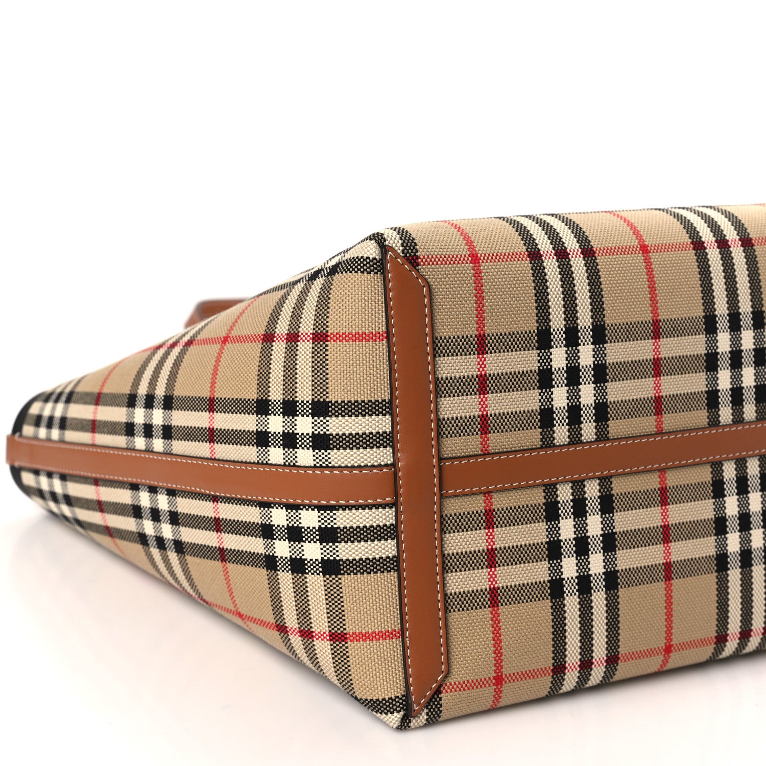 Burberry Cotton Vintage Check Medium London Tote Bag Briar Brown Black 9 of 10