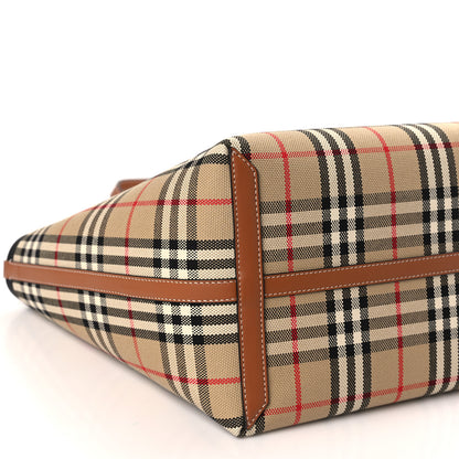 Burberry Cotton Vintage Check Medium London Tote Bag Briar Brown Black 9 of 10
