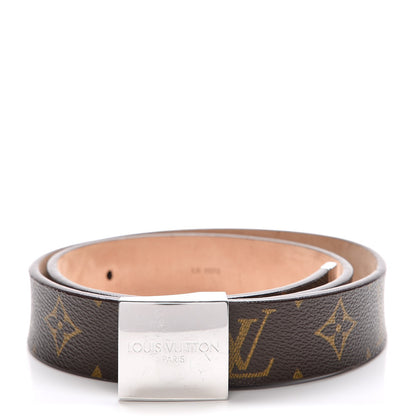 Louis Vuitton Monogram Ceinture Belt Silver Buckle 80 32 1 of 8