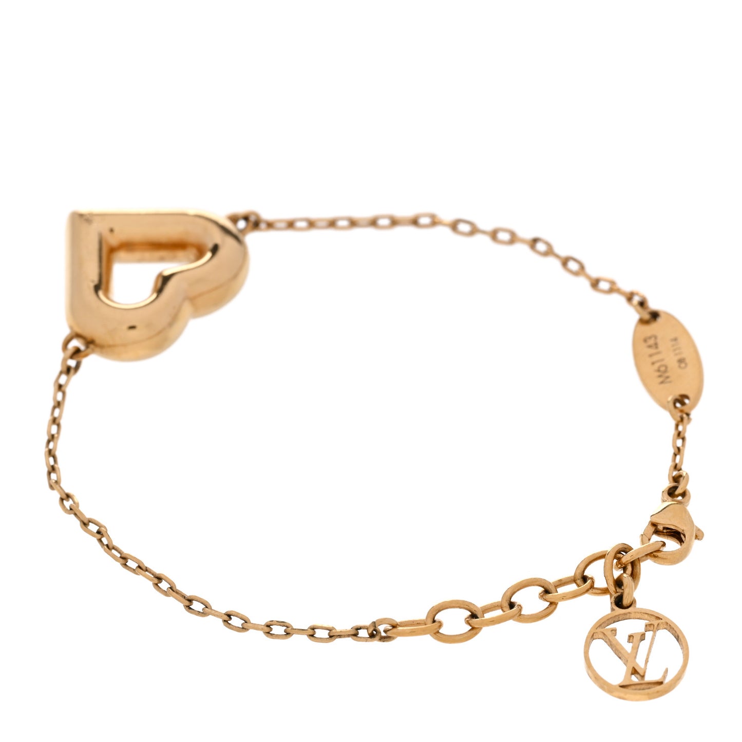 Metal LV And Me Heart Bracelet Gold