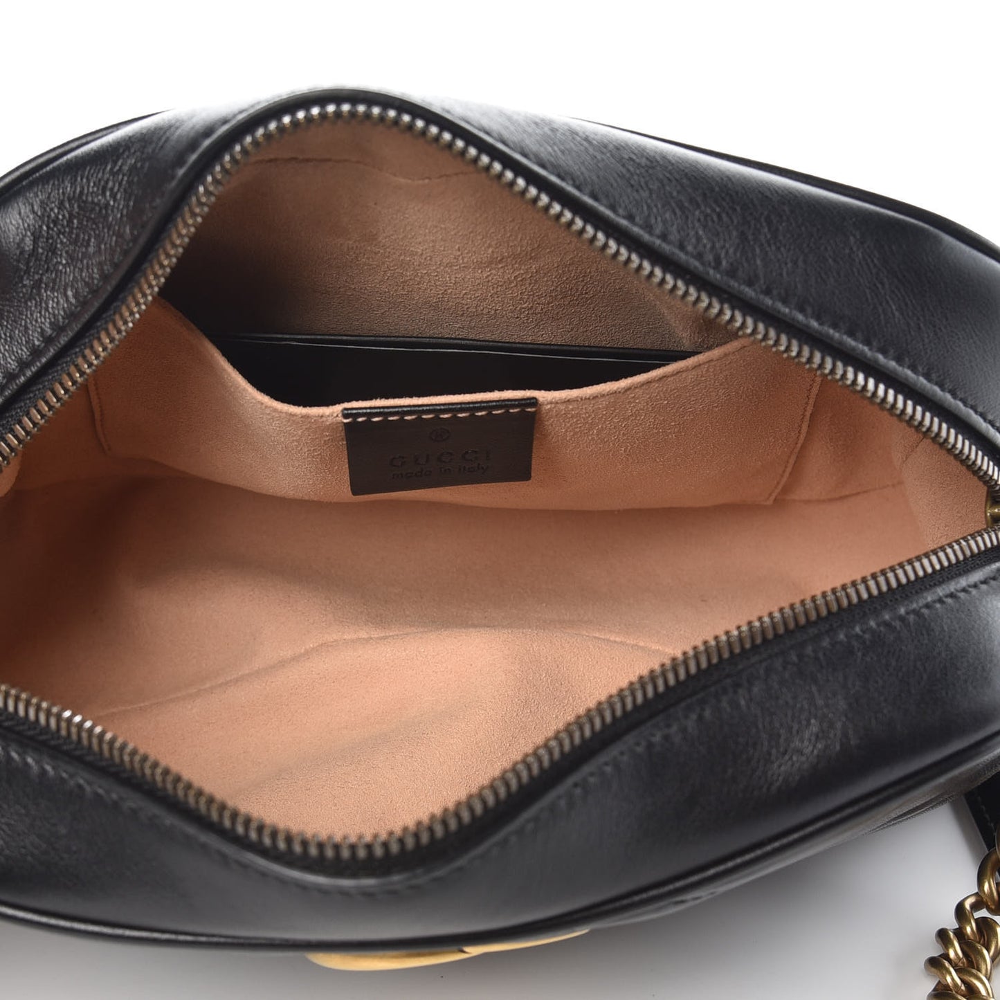Calfskin Matelasse Small GG Marmont Chain Shoulder Bag Black