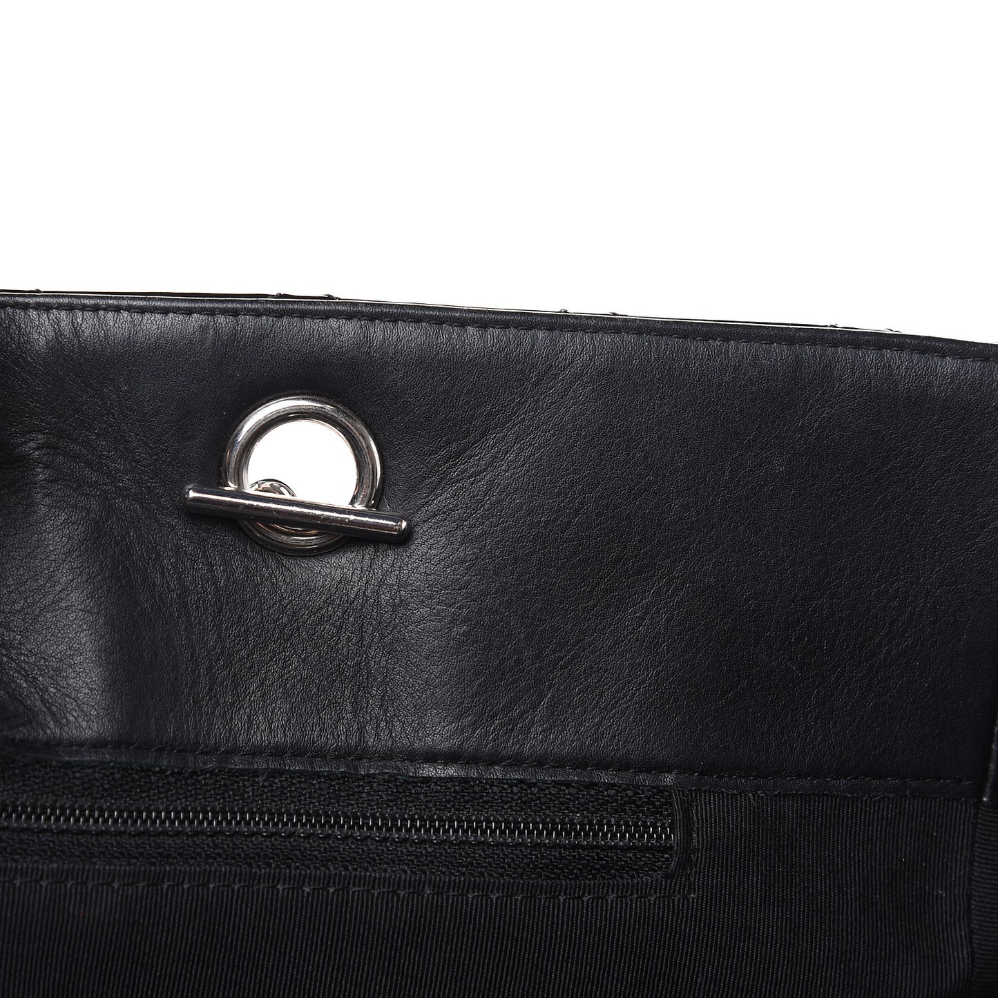 Patent Quilted Large Classic Shopping Tote Black