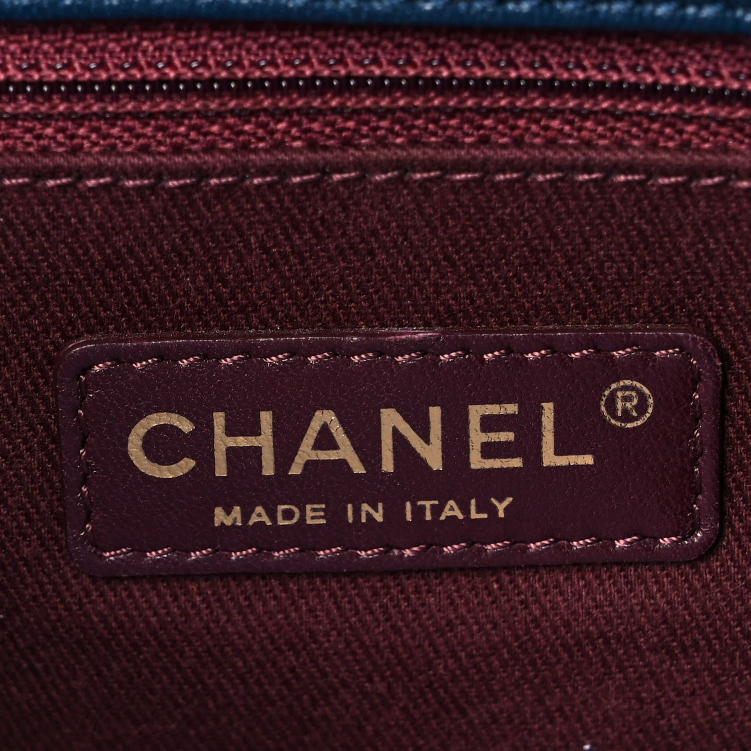 Chanel Patent Goatskin Quilted Small CC Eyelet Tote Blue 6 of 9