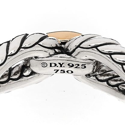 David Yurman Sterling Silver 18K Yellow Gold Cable Loop Ring 49 4.75 4 of 4