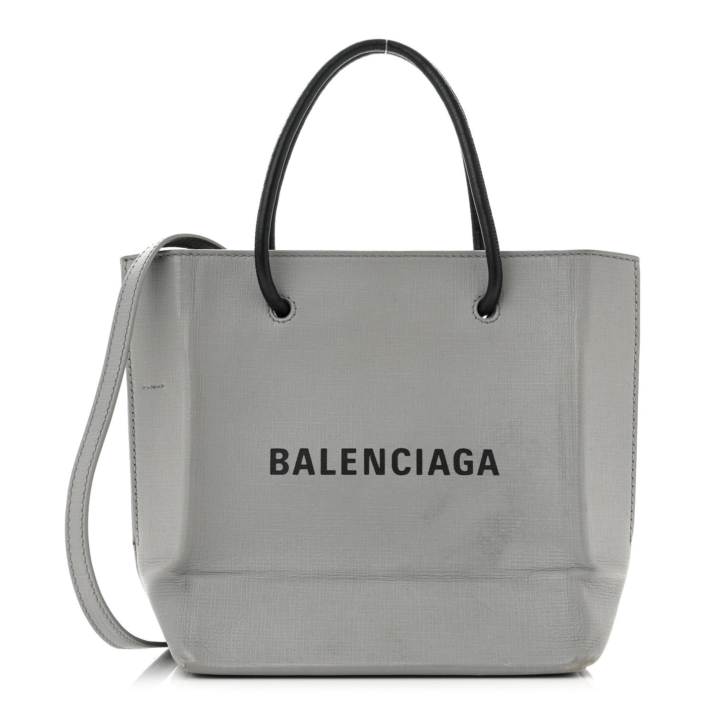 Calfskin Logo XXS Shopping Tote Gris Fossile