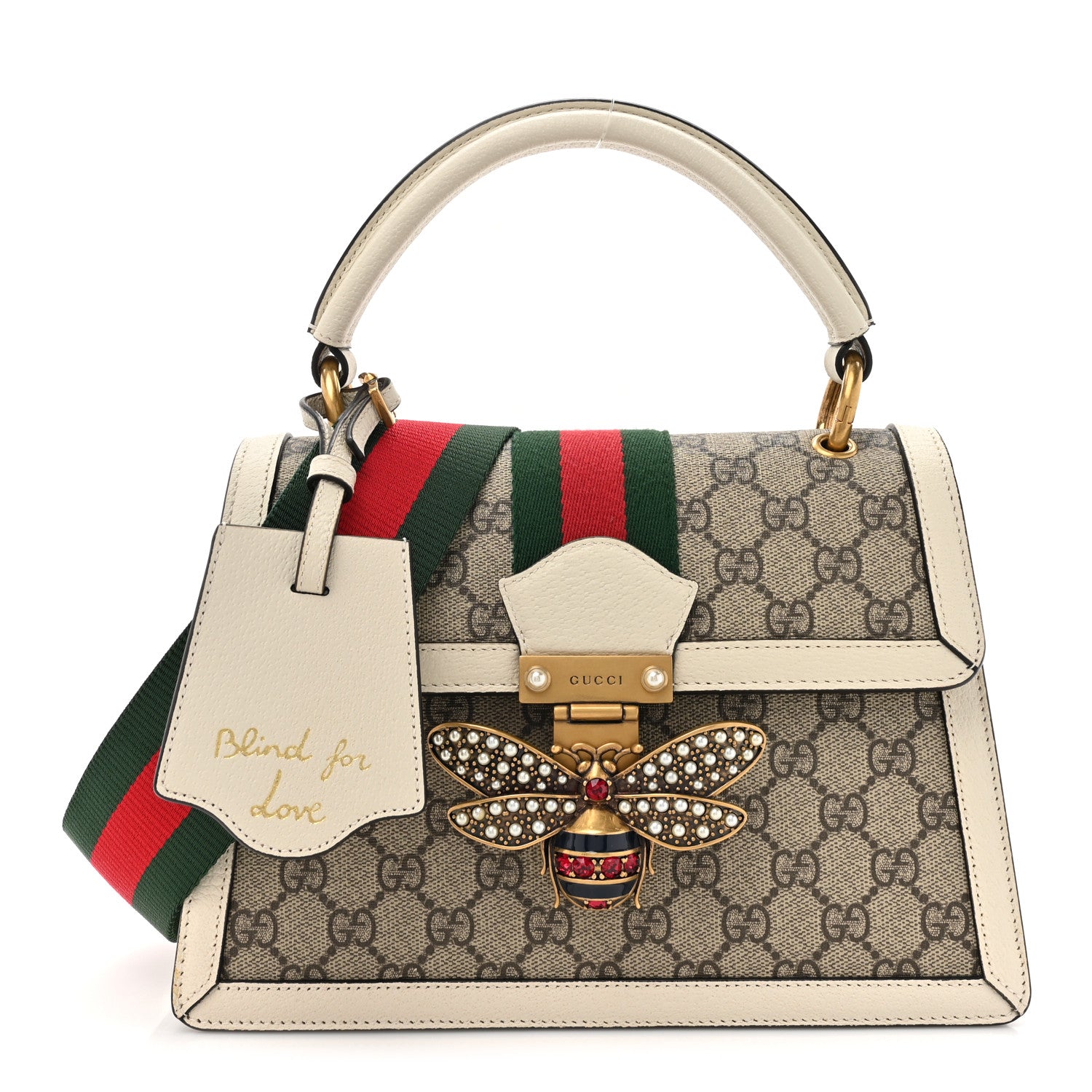 Gucci GG Supreme Monogram Small Queen Margaret Top Handle Bag White 1 of 11