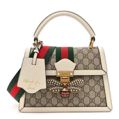 Gucci GG Supreme Monogram Small Queen Margaret Top Handle Bag White 1 of 11