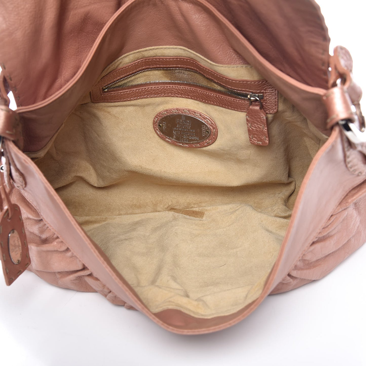 Lambskin Calfskin Romano Selleria Large Chef Shoulder Bag Pink