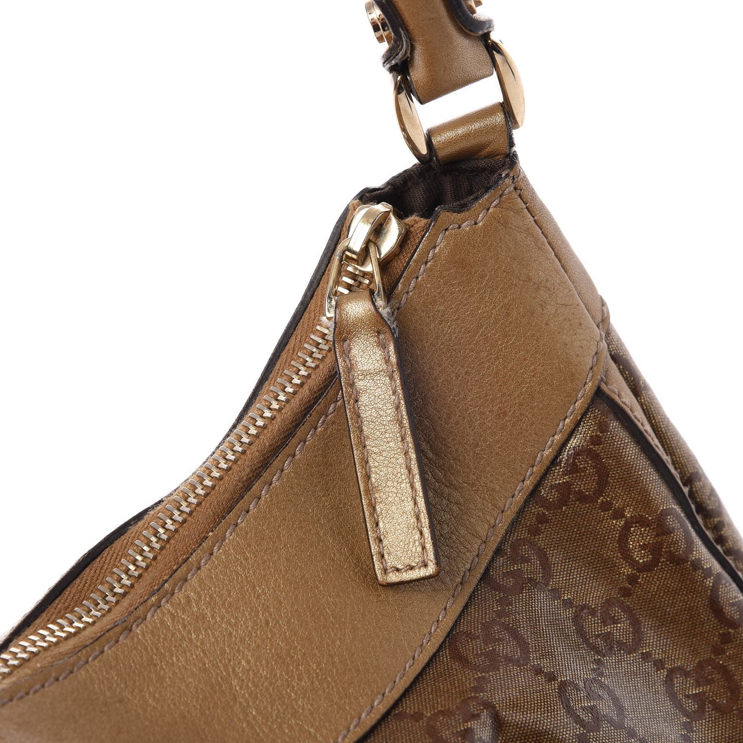 Crystal Monogram Large D Gold Hobo Gold