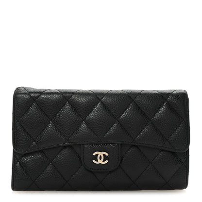 Chanel Caviar Quilted Long Flap Wallet Black 1 of 8